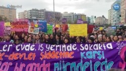 İstanbul'da kadına yönelik şiddete karşı protesto